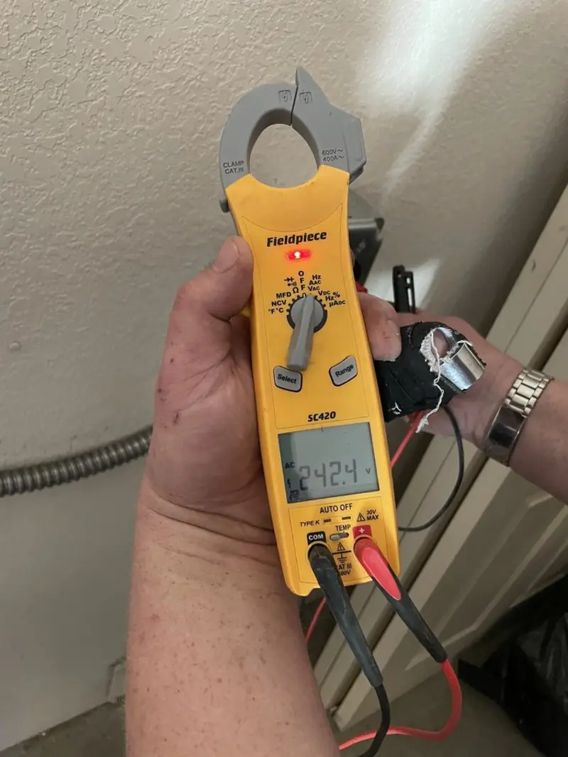 Voltage testing with clamp meter during Generator Installation in Loughman